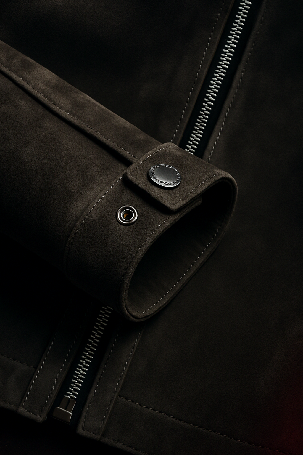 Luxora Signature Suede Jacket – Midnight Ash