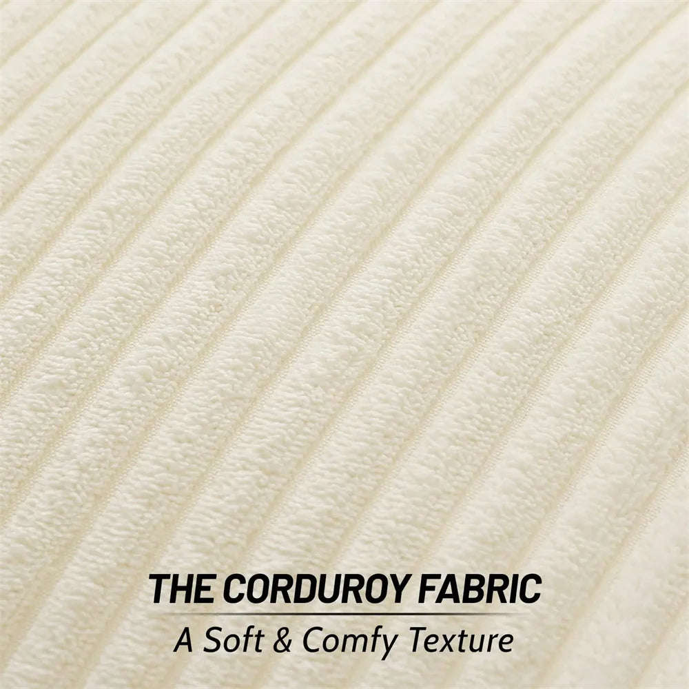 Olanly Corduroy Cushion Cover 45x45 Soft Fluffy Strip Pillow Cover