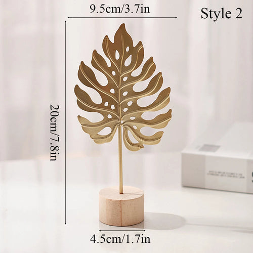 Nordic Gold Ginkgo Leaf Crafts Leaves Sculpture Luxury Living Room