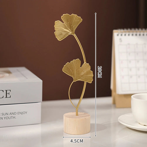 Nordic Gold Ginkgo Leaf Crafts Leaves Sculpture Luxury Living Room