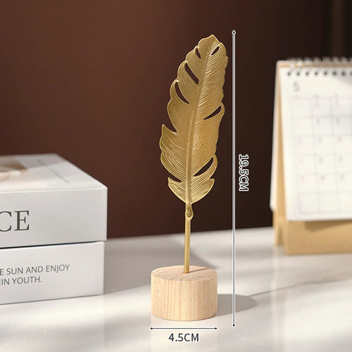 Nordic Gold Ginkgo Leaf Crafts Leaves Sculpture Luxury Living Room