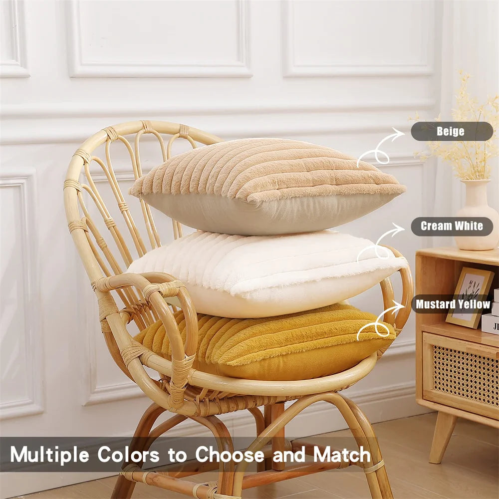 Olanly Pillow Cover 50x50cm Nordic Solid Color Cushion Cover 45x45