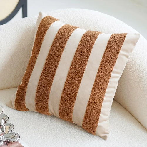 45x45CM Brown Vintage Nordic Throw Pillow Cover Cream Light luxury