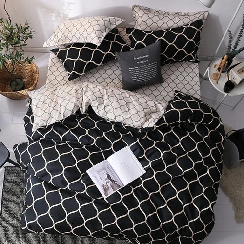 Luxury Black Bedding Comforter Set with Pillow Case SIngle Full Size