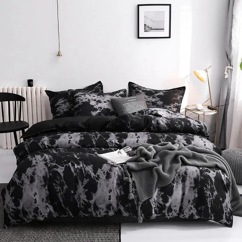 Luxury Black Bedding Comforter Set with Pillow Case SIngle Full Size